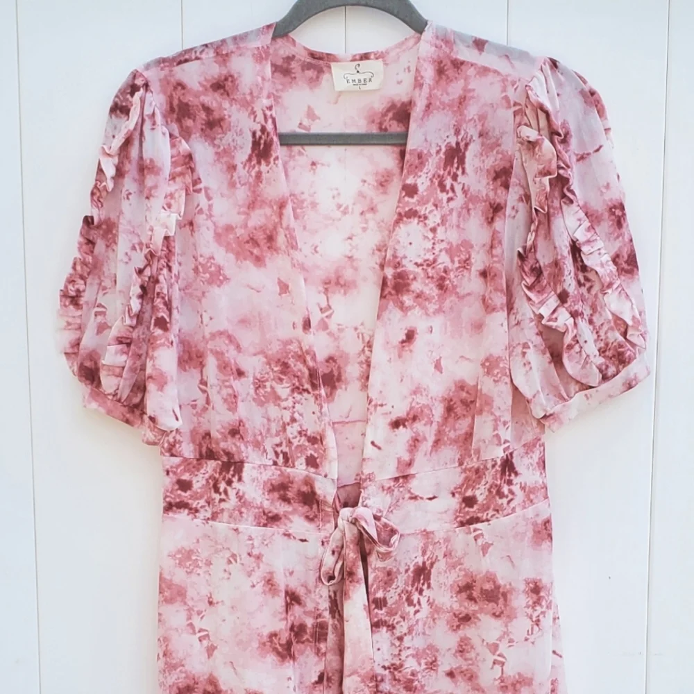 Ember tie dye Short Sleeve Tie Front Duster - Picture 2 of 6